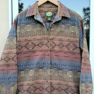 Cabela's Flannel Button Top / Aztec design